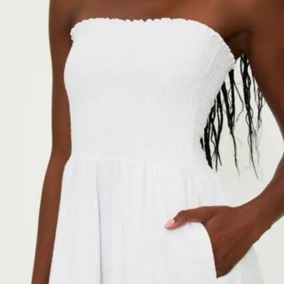 Beach Riot Lilee Strapless Smocked Cover-Up Dress - Picture 3 of 10
